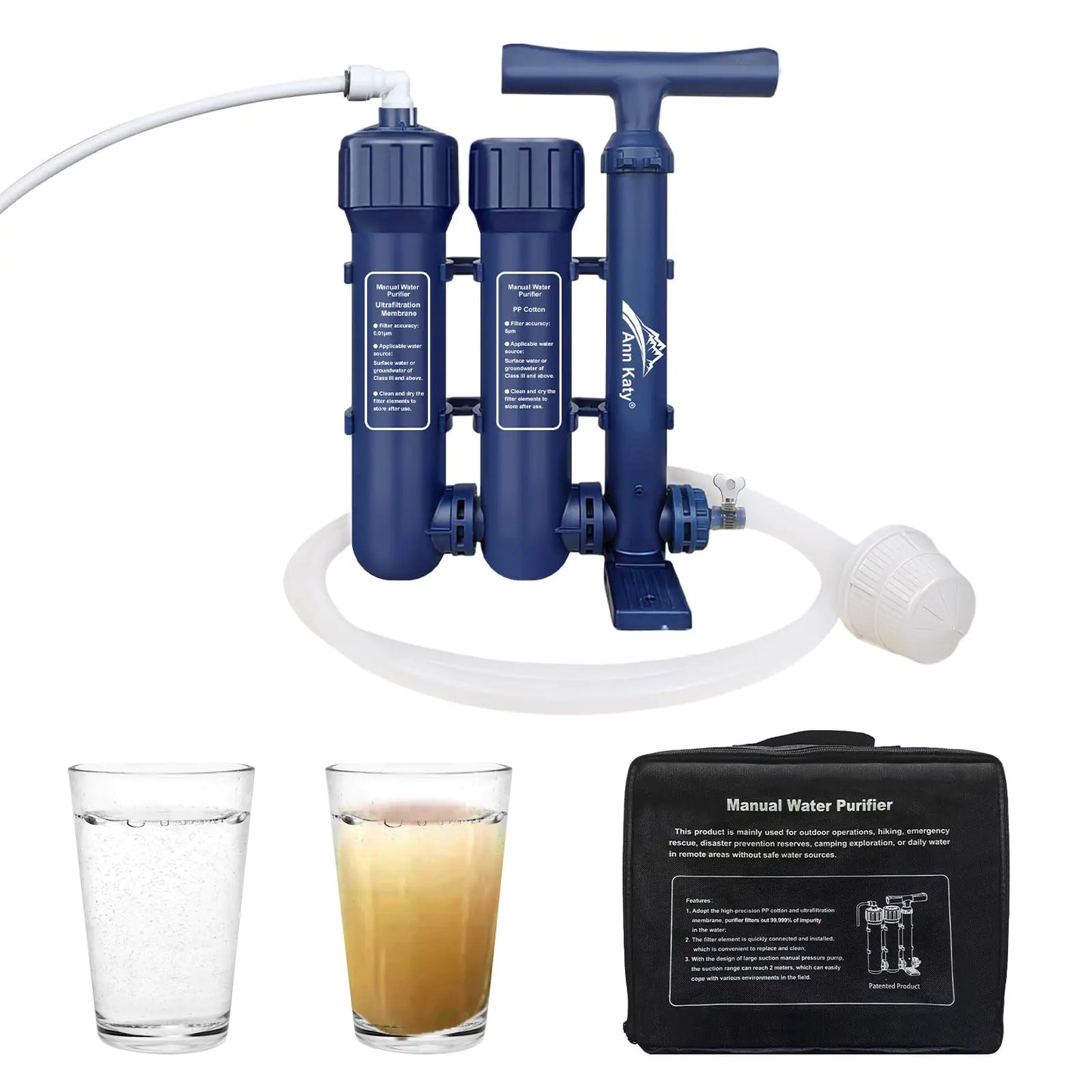 ROAMfilter Plus - Portable Water Filter System - Hiking & Backpacking Water Pump